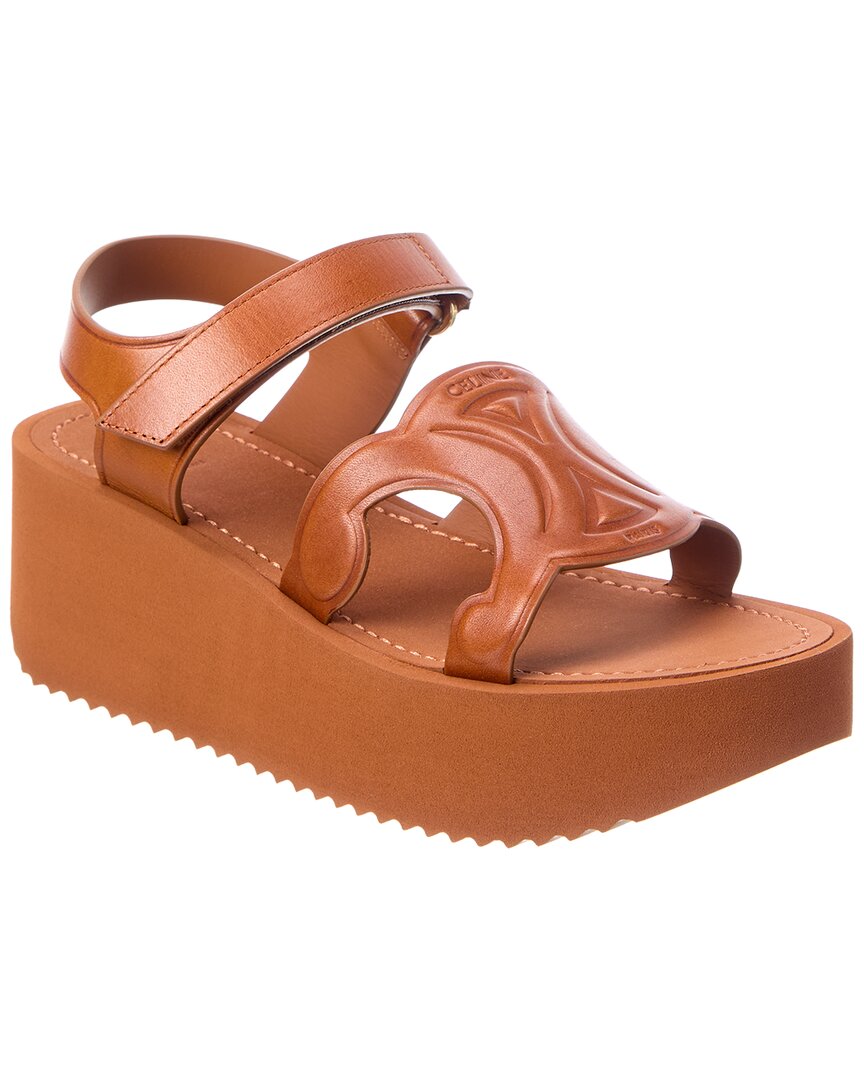CELINE Celine Sunny Leather Platform Sandal
