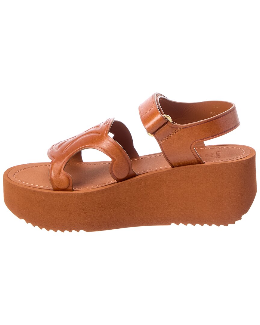 CELINE Celine Sunny Leather Platform Sandal