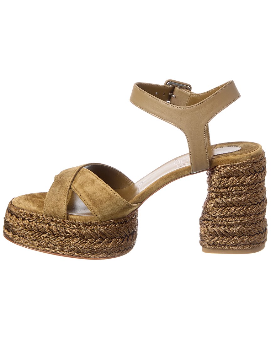 Christian Louboutin Logo Suede Sandal