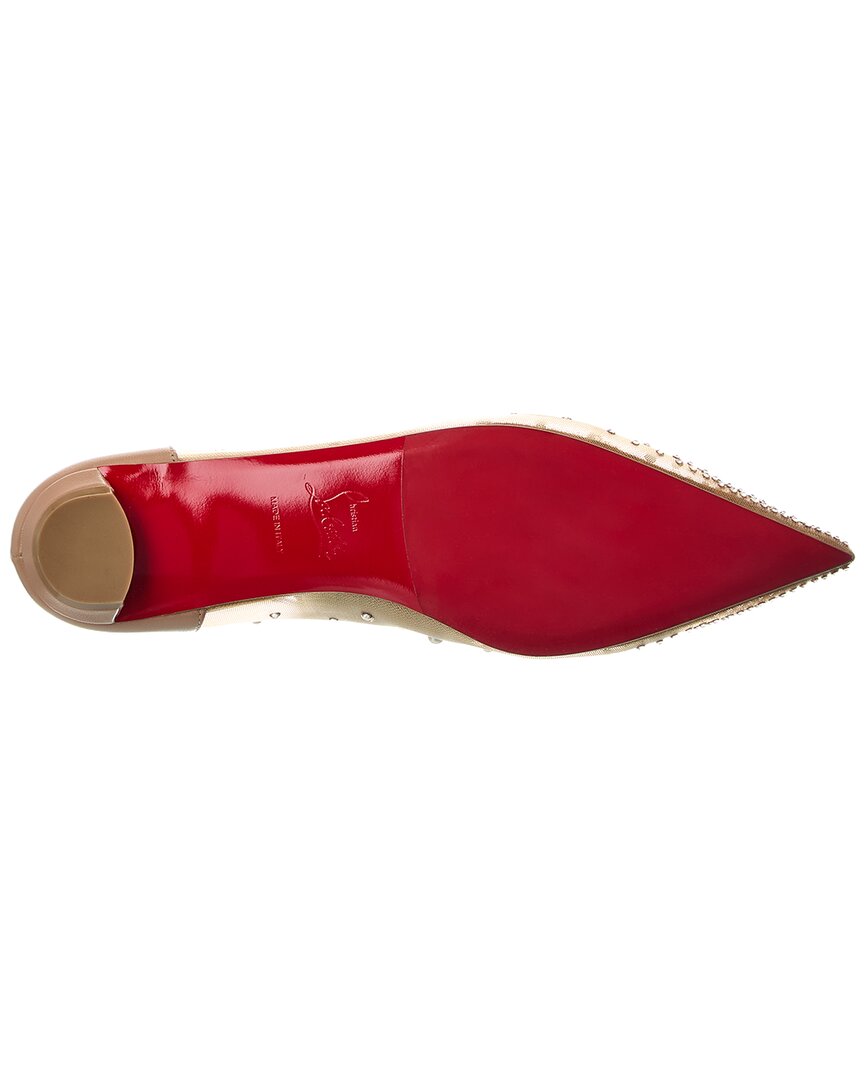 Christian Louboutin Christian Louboutin Miss Z Degrastrassina Perla Mesh & Leather Flat