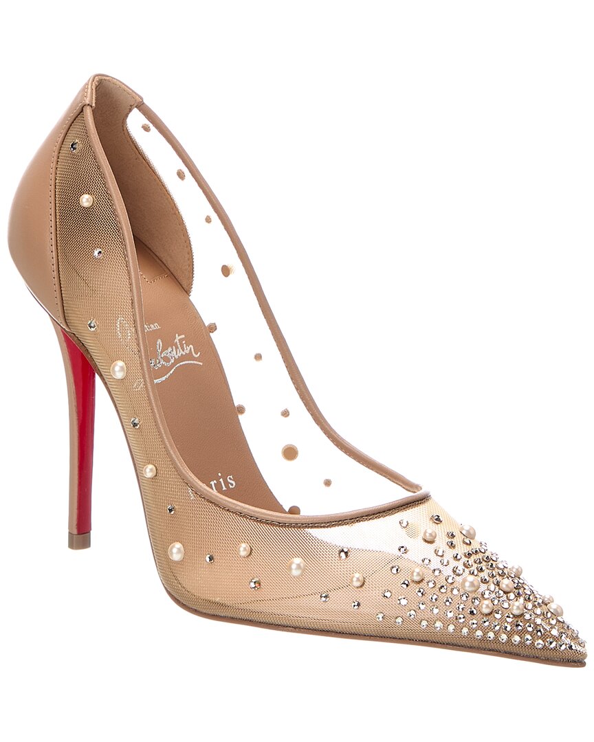 Christian Louboutin Christian Louboutin Miss Z Degrastrass 100 Mesh & Leather Pump
