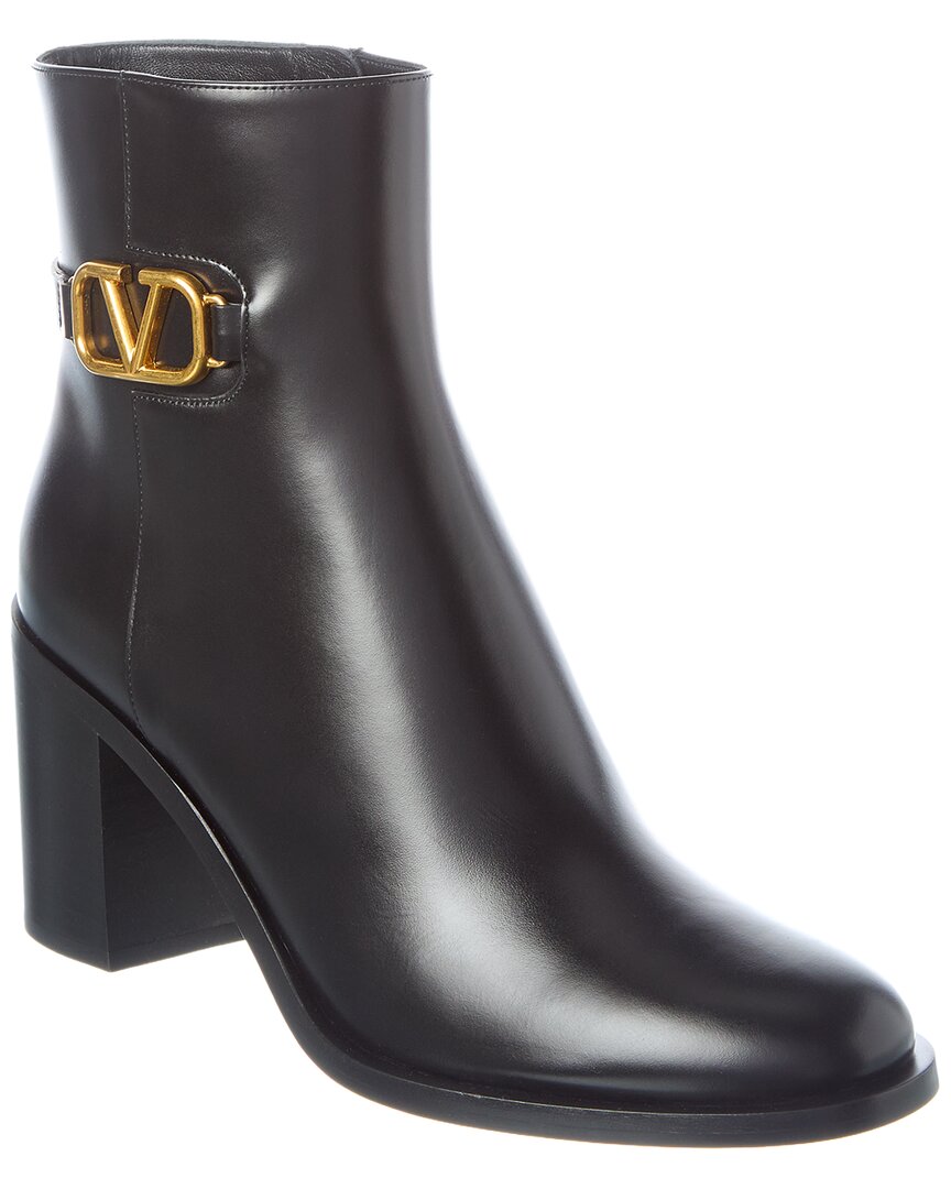 Valentino Valentino Vlogo Signature Leather Boot