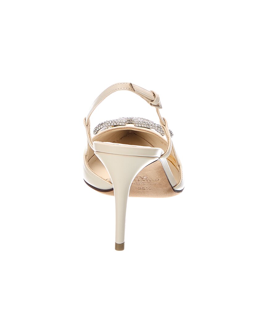 Valentino Vlogo Signature 80 Leather Slingback Pump