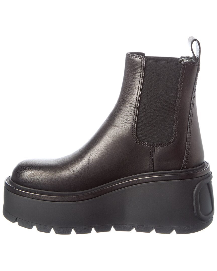 Valentino Valentino Vlogo Signature Leather Boot