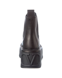 Valentino Valentino Vlogo Signature Leather Boot