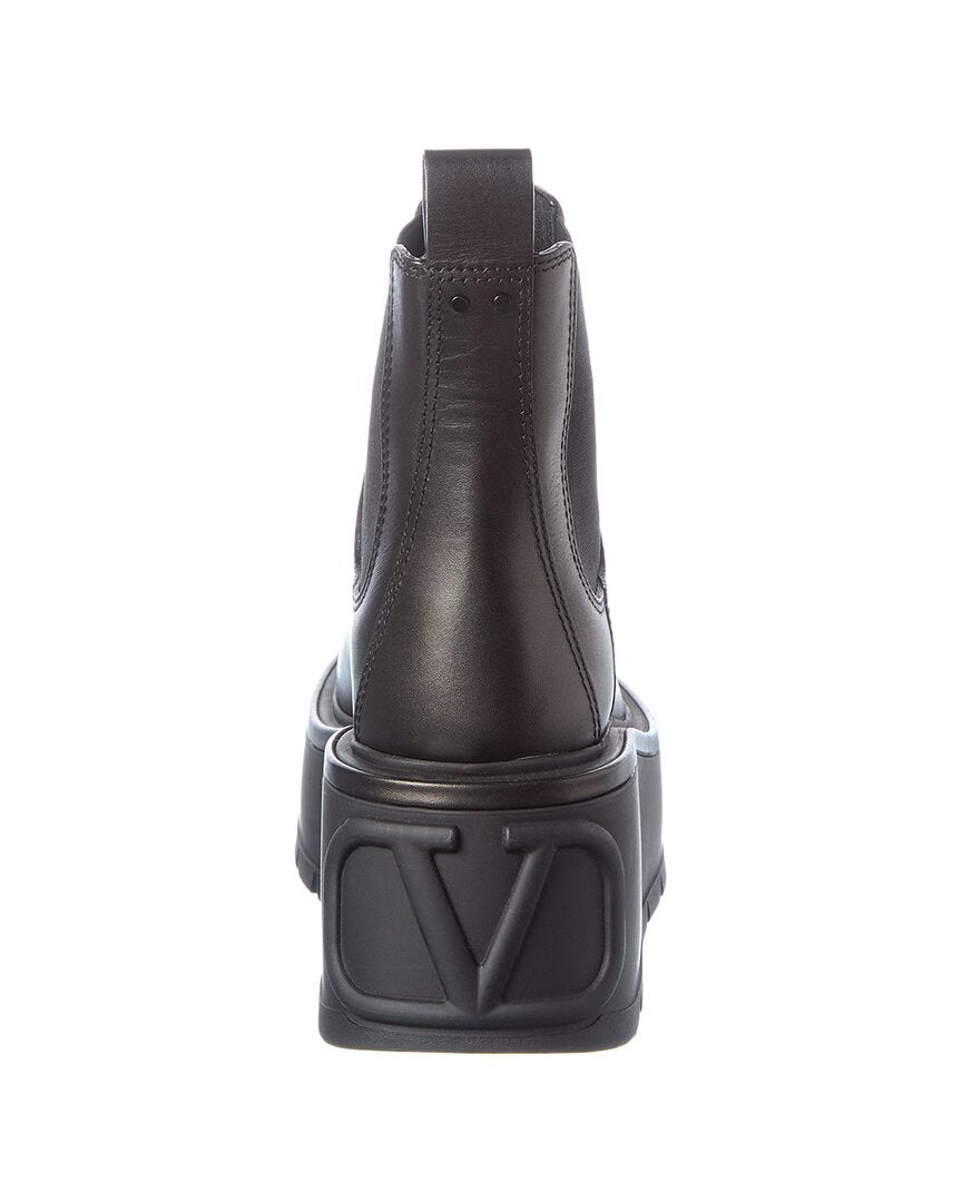 Valentino Valentino Vlogo Signature Leather Boot