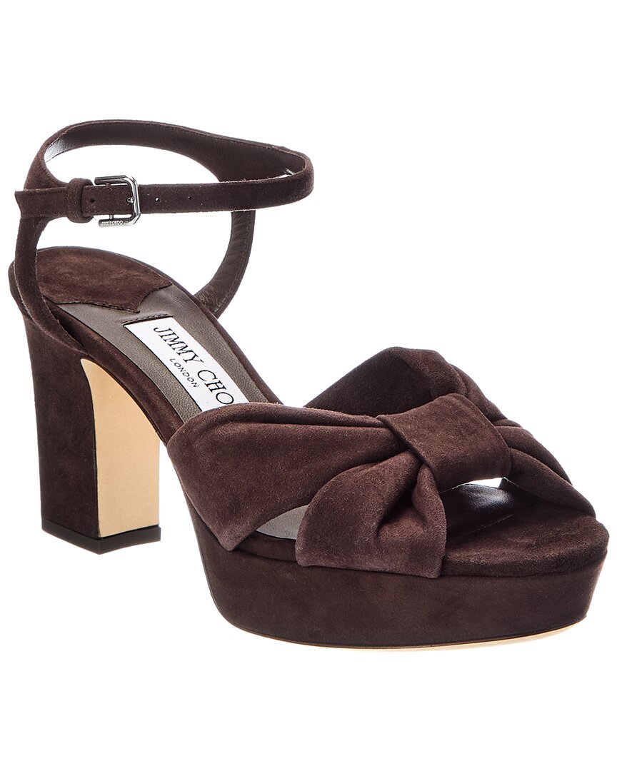 Jimmy Choo Heloise 80 Suede Platform Sandal