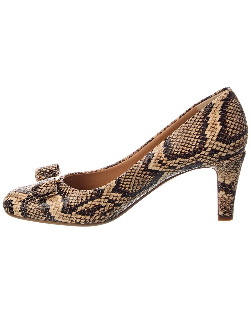 Ferragamo Carla Snake-Embossed Leather Pump