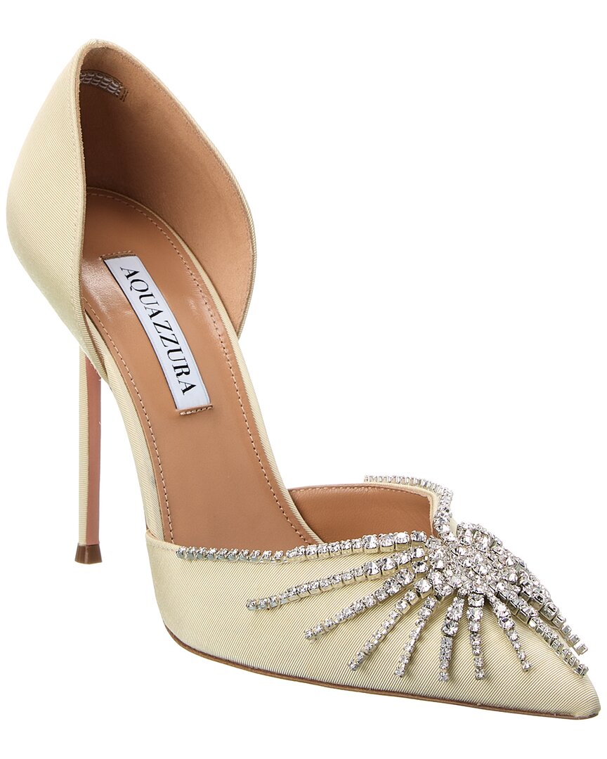 Aquazzura Sunshine 105 Grosgrain Pump White