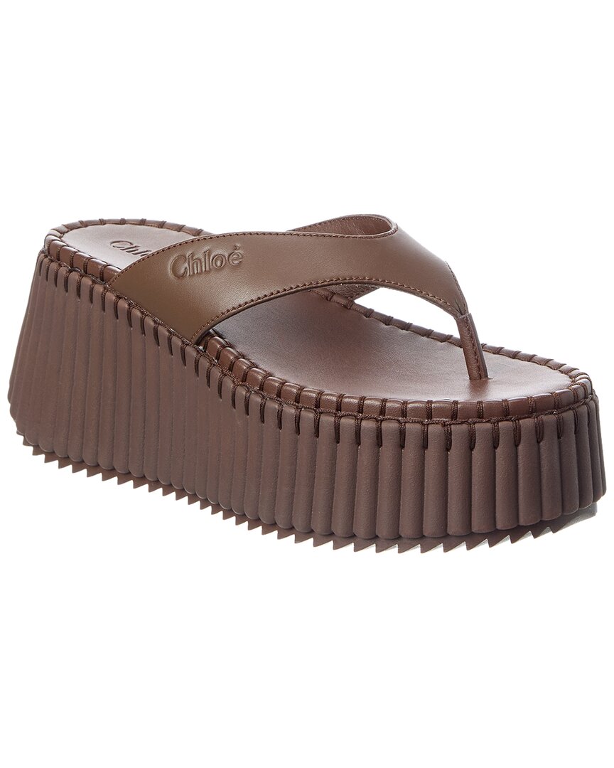 Chloé Chloé Nama Leather Wedge Slide