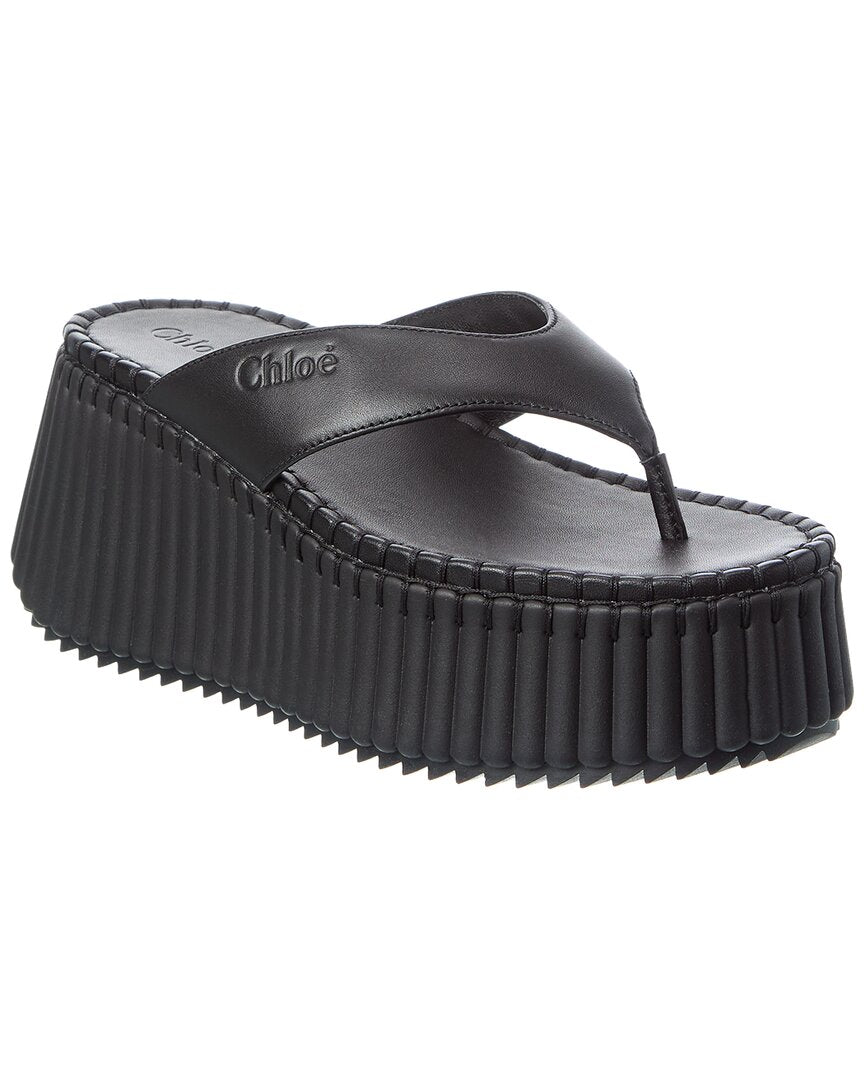 Chloé Chloé Nama Leather Wedge Slide