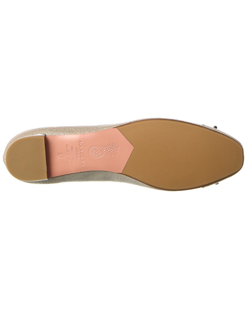 Aquazzura Parisina Crystal Canvas Flat