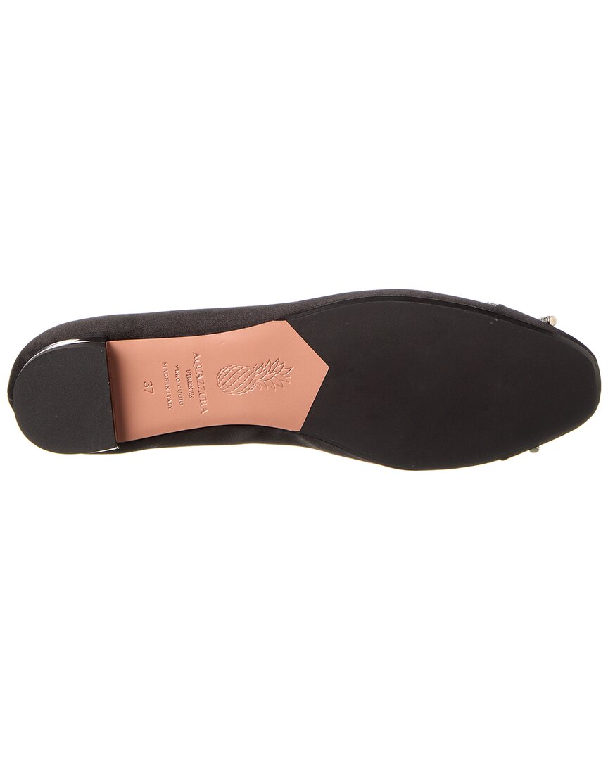 Aquazzura Parisina Crystal Satin Flat