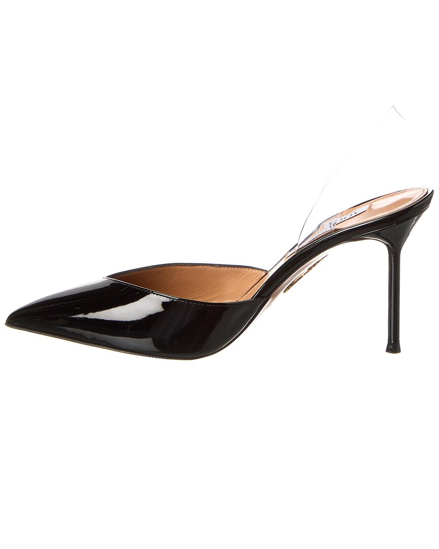 Aquazzura V Plexi 85 Vinyl & Patent Slingback Pump