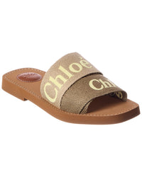Chloé Chloé Woody Logo Canvas Slide