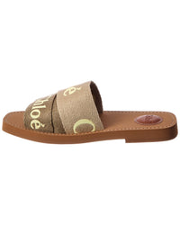 Chloé Chloé Woody Logo Canvas Slide