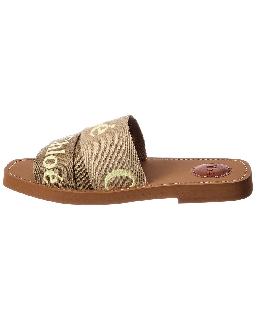 Chloé Chloé Woody Logo Canvas Slide