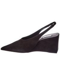 Alaïa Cube Suede Slingback Wedge Pump