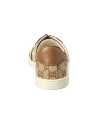Gucci Gucci Stretch Low Top Gg Canvas & Leather Sneaker