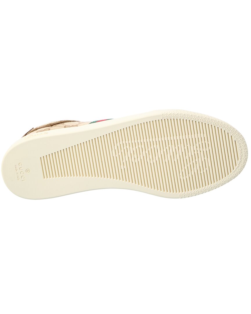 Gucci Gucci Stretch Low Top Gg Canvas & Leather Sneaker