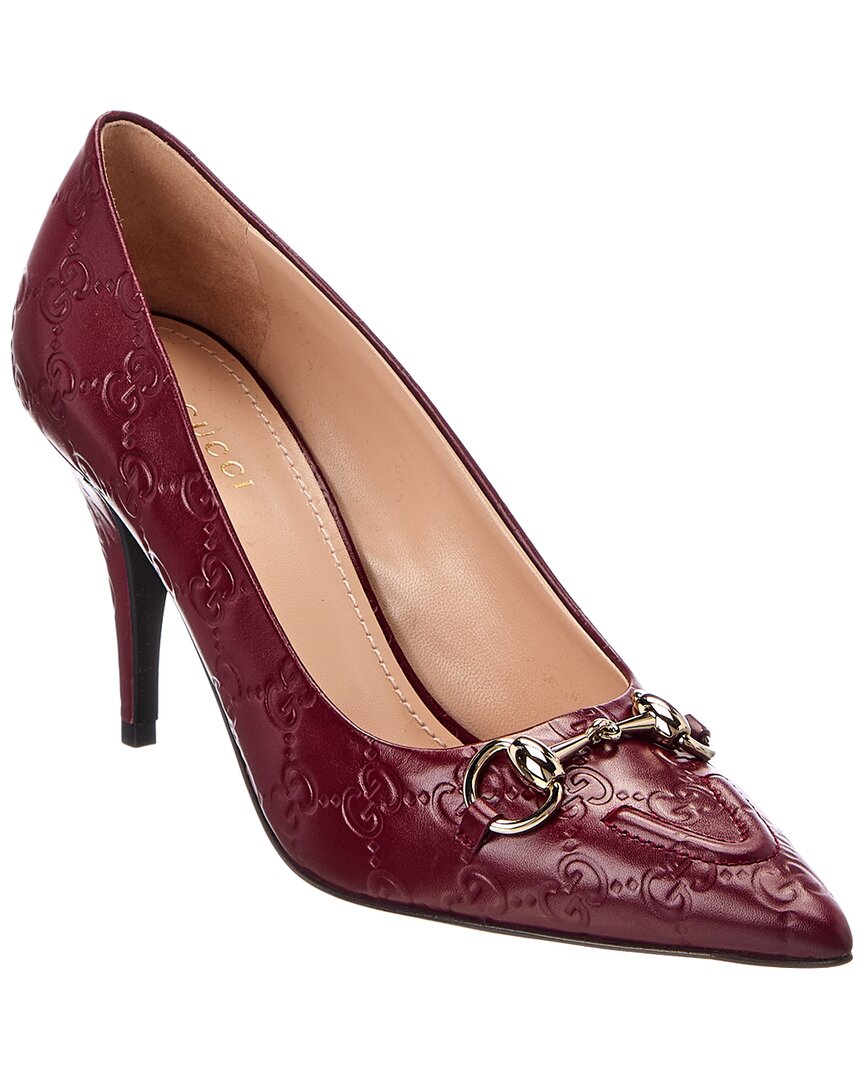 Gucci Gucci 90 Gg Horsebit Leather Pump