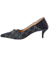 Gucci Gucci Vittoria Gg Denim & Leather Pump