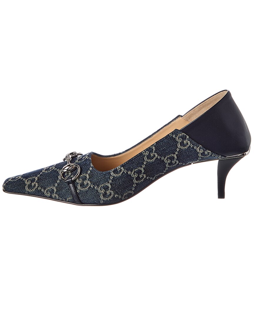 Gucci Gucci Vittoria Gg Denim & Leather Pump