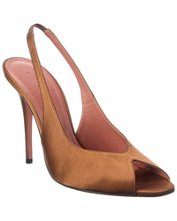 Amina Muaddi Kristina Satin Slingback Sandal