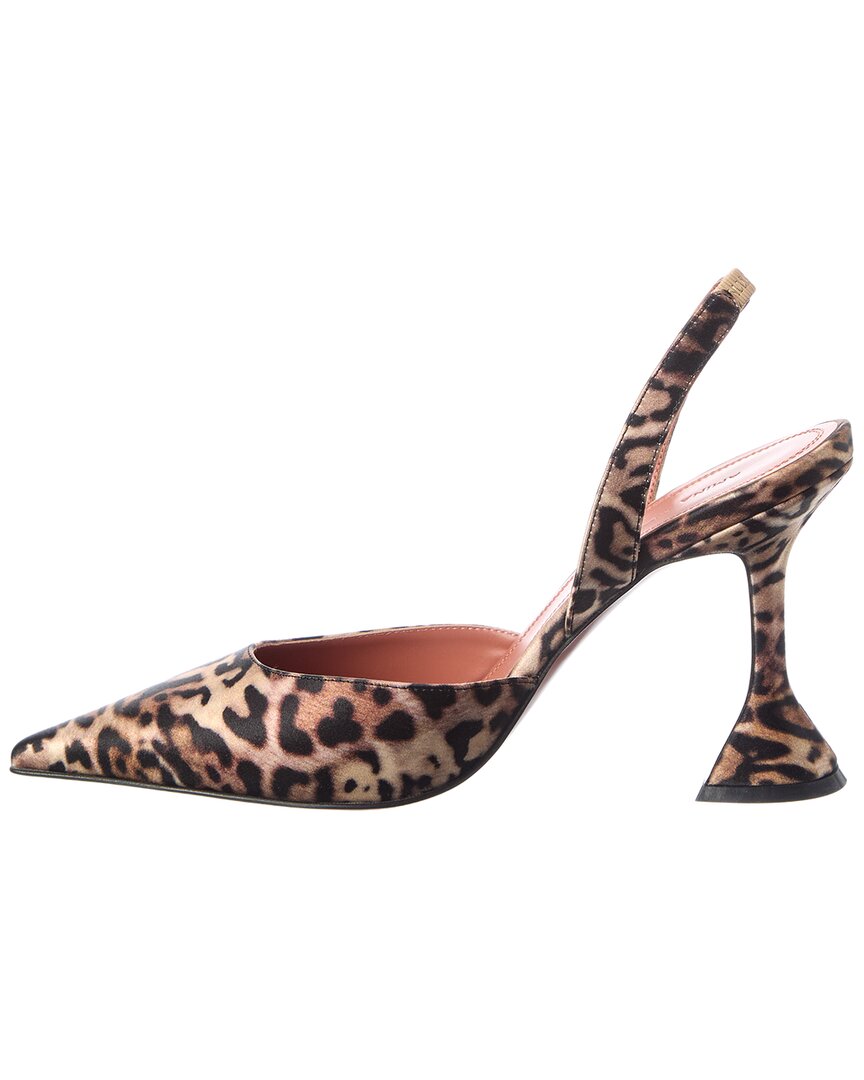 Amina Muaddi Holli Satin Slingback Pump