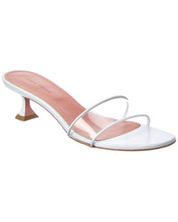 Amina Muaddi Andreea Vinyl & Leather Sandal