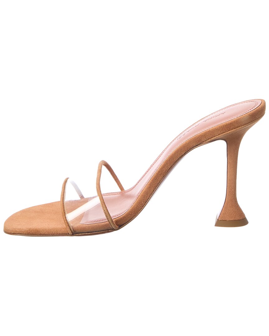 Amina Muaddi Andreea Vinyl & Suede Sandal