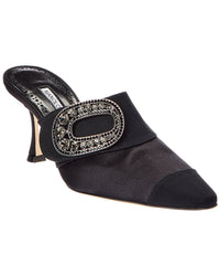 Manolo Blahnik Manolo Blahnik Tula 70 Satin & Grosgrain Mule