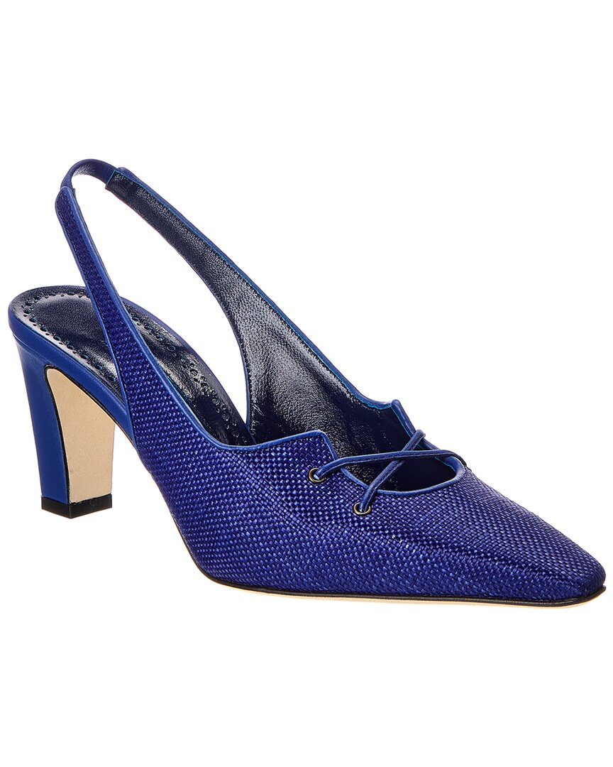 Manolo Blahnik Manolo Blahnik Montbalo 70 Raffia Slingback Pump
