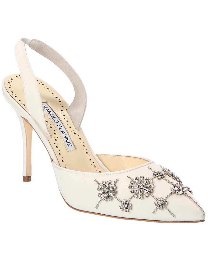 Manolo Blahnik Manolo Blahnik Ralyne 90 Satin Slingback Pump