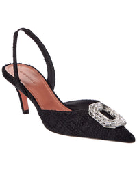 AMINA MUADDI Amina Muaddi Camelia Tweed Slingback Pump
