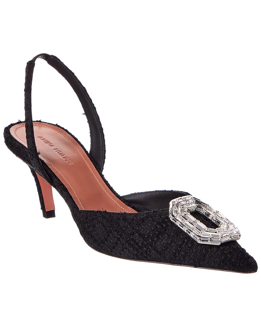 AMINA MUADDI Amina Muaddi Camelia Tweed Slingback Pump