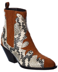 Giuseppe Zanotti Suede & Snakeskin Bootie