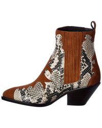 Giuseppe Zanotti Suede & Snakeskin Bootie