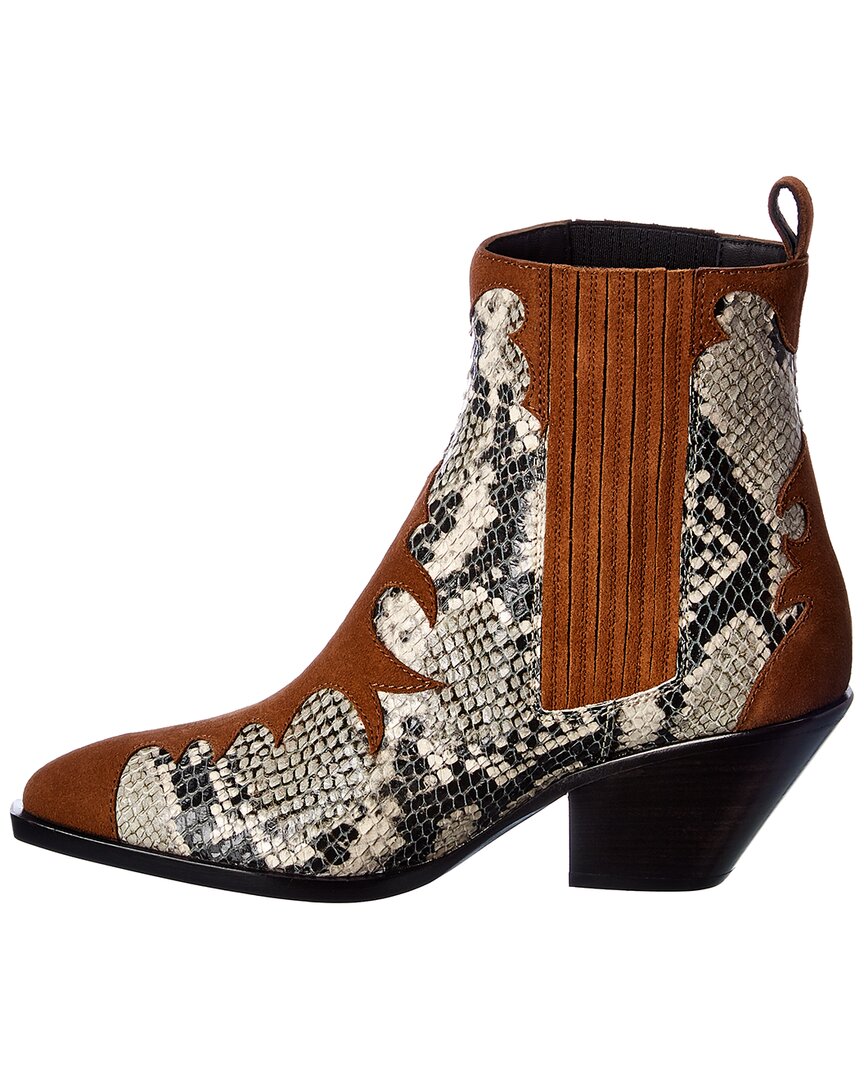 Giuseppe Zanotti Suede & Snakeskin Bootie