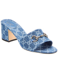 Gucci Horsebit Gg Denim Sandal