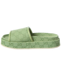 Gucci Gg Canvas & Leather Platform Sandal