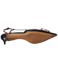 Valentino Valentino Vlogo Signature 40 Leather Slingback Pump