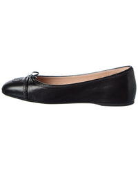 Valentino Valentino Vlogo Signature Leather Ballerina Flat