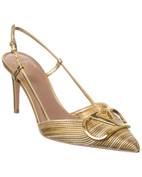 Valentino Valentino Vlogo Signature 90 Leather Slingback Pump
