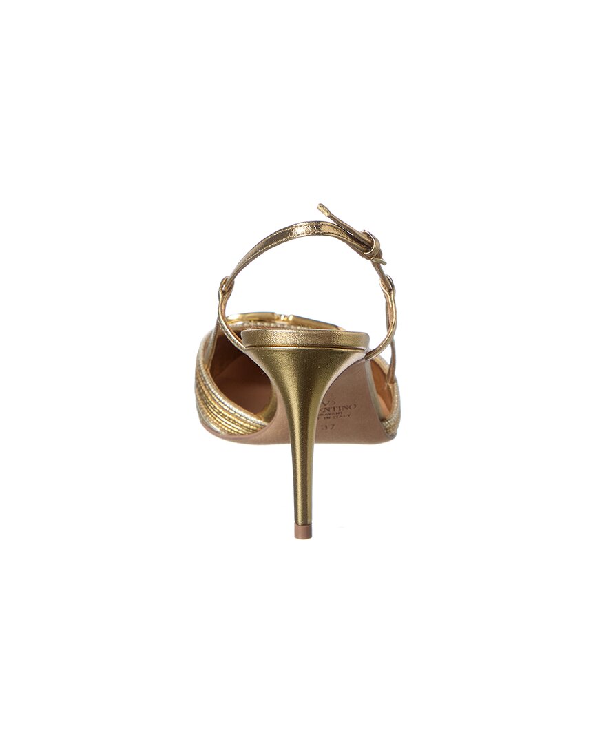 Valentino Valentino Vlogo Signature 90 Leather Slingback Pump