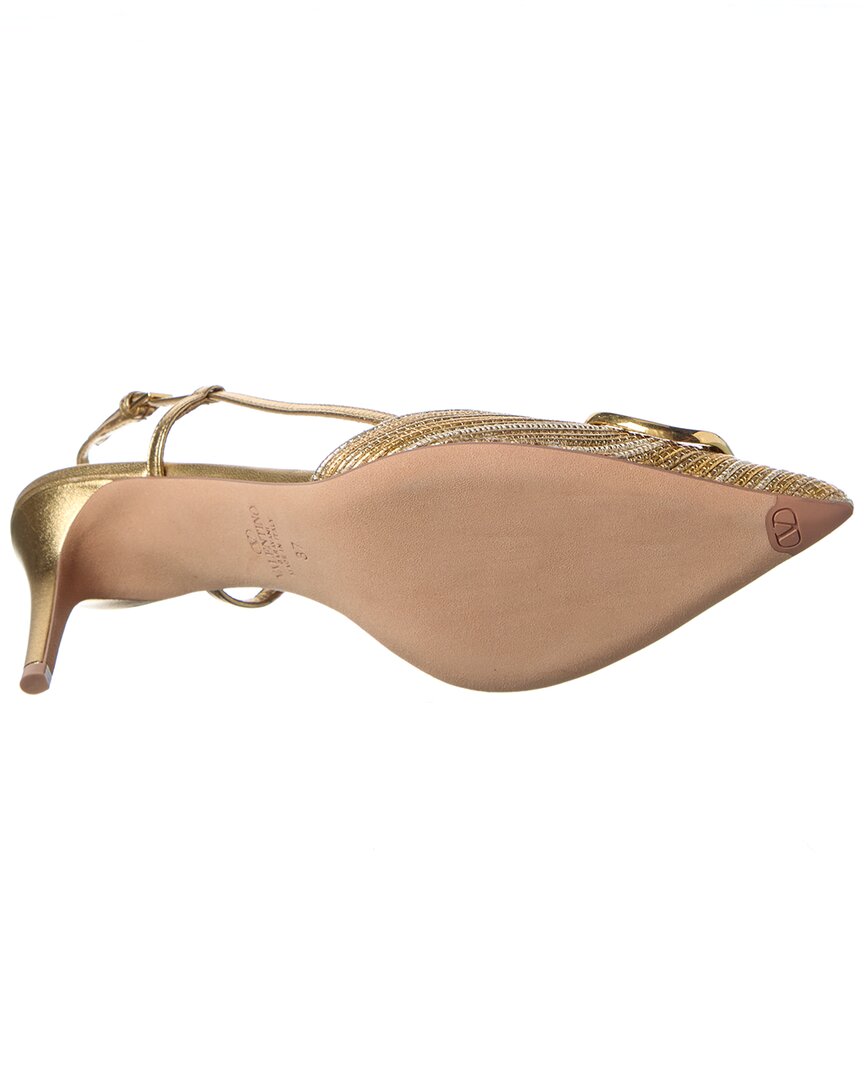 Valentino Valentino Vlogo Signature 90 Leather Slingback Pump