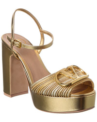 Valentino Valentino Vlogo Signature 115 Leather Platform Sandal