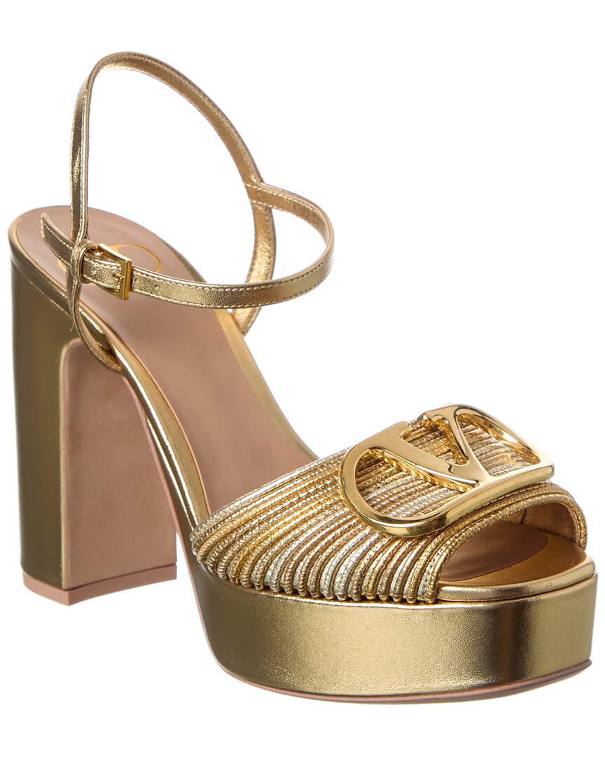 Valentino Valentino Vlogo Signature 115 Leather Platform Sandal