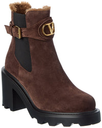 Valentino Valentino Vlogo Signature Suede Boot