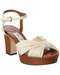 Jimmy Choo Jimmy Choo Heloise 80 Canvas & Leather Sandal
